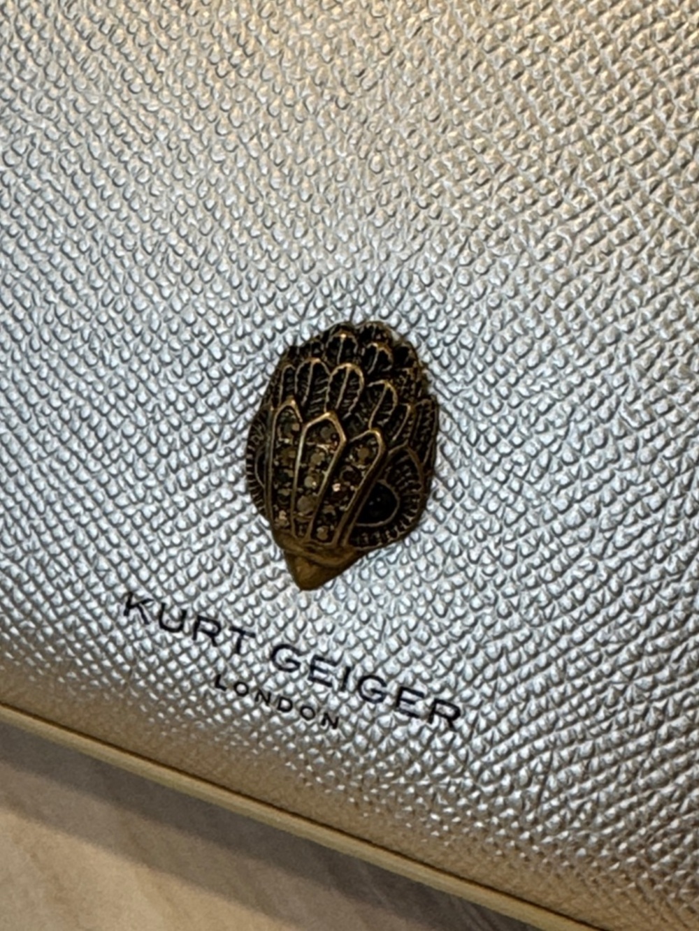 Kurt Geiger Metallic Gold Richmond Leather Crossbody Bag - Picture 6 of 17